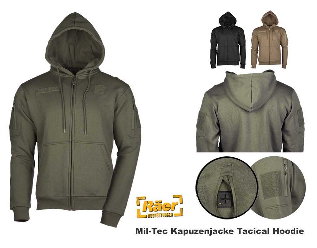 Kapuzenjacke Tactical Hoodie, Sweater Full Zip   A