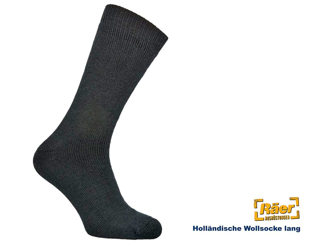 Holländische Wollsocken, lang, schwarz    B