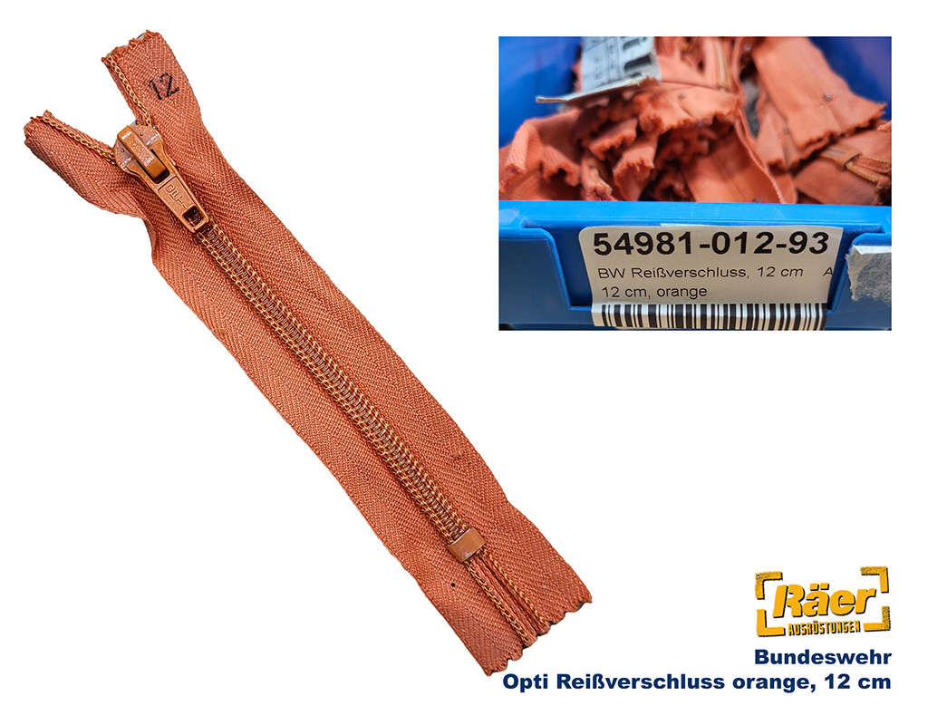 BW Reißverschluss, 12 cm, orange    A/B