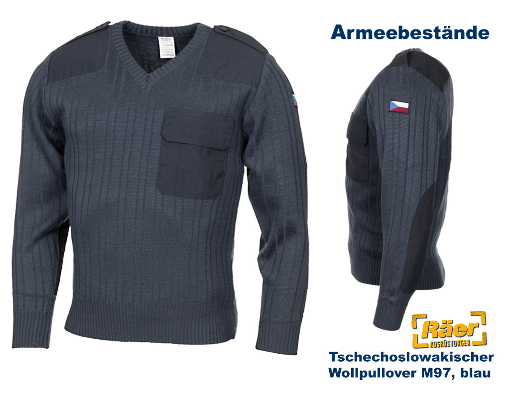 Tschechischer Wollpullover M97, blau... A/B