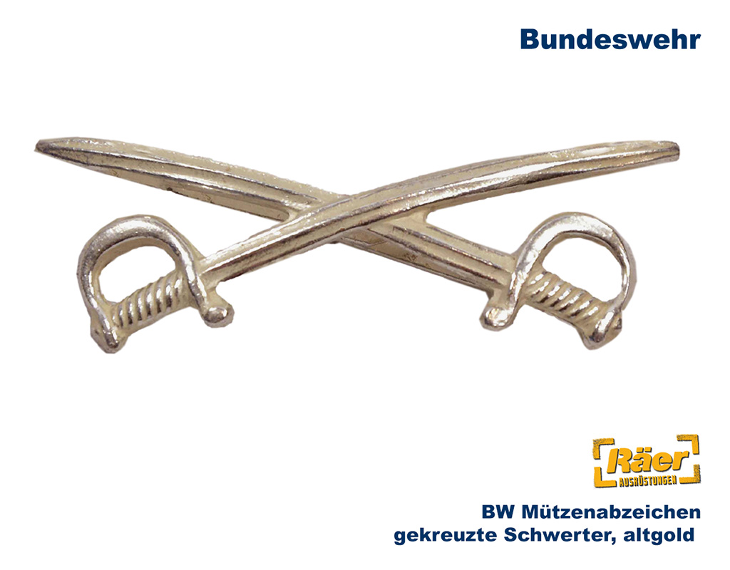 BW Abzeichen "gekreuzte Schwerter", altgold    A