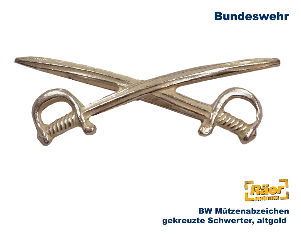 BW Abzeichen "gekreuzte Schwerter", altgold    A
