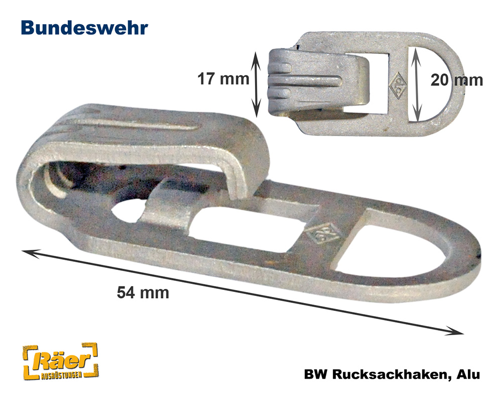 BW Rucksackhaken, 20mm, Alu    A