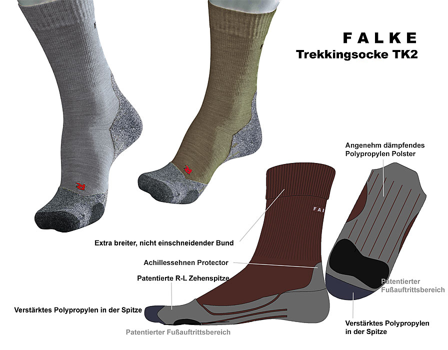 Falke Trekking Socken TK2 (-), dünner    A