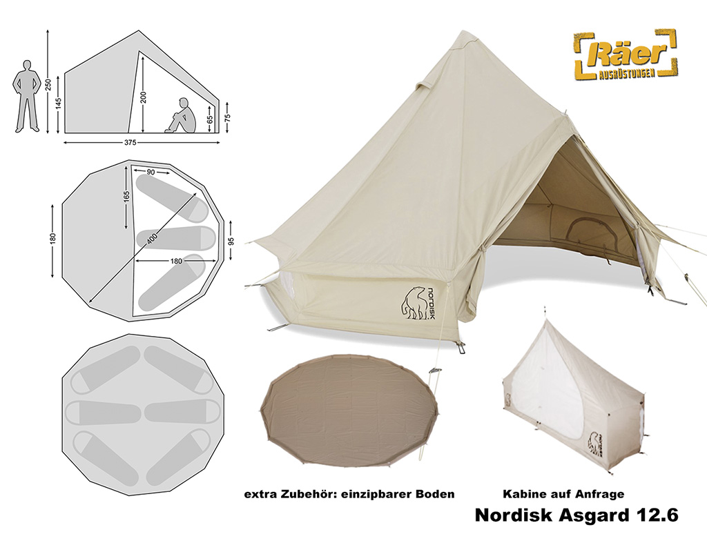 Nordisk Zelt 6 P. Asgard 12.6     A