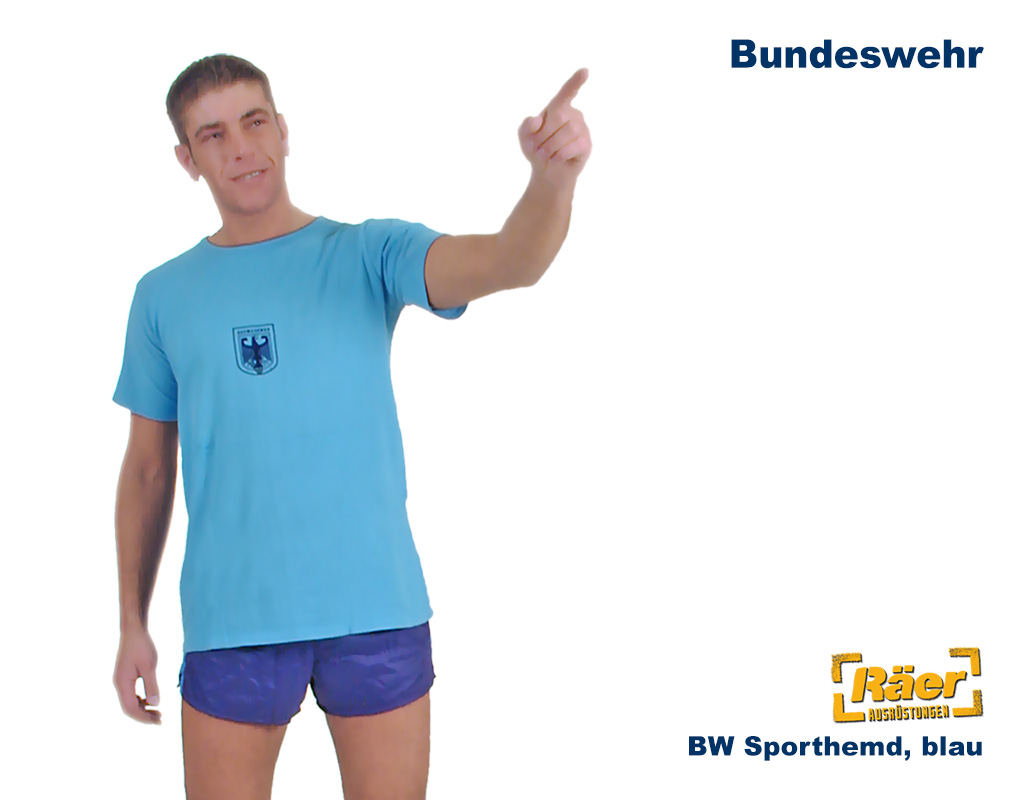 BW Sporthemd m. Adler, blau, o. A-Stempel    B