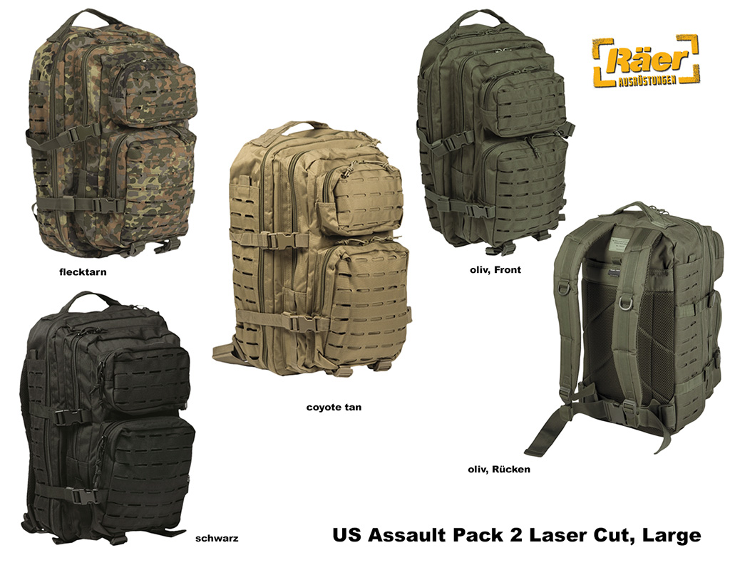 US Assault Pack 2 Laser Cut LG, 36 L Rucksack    A