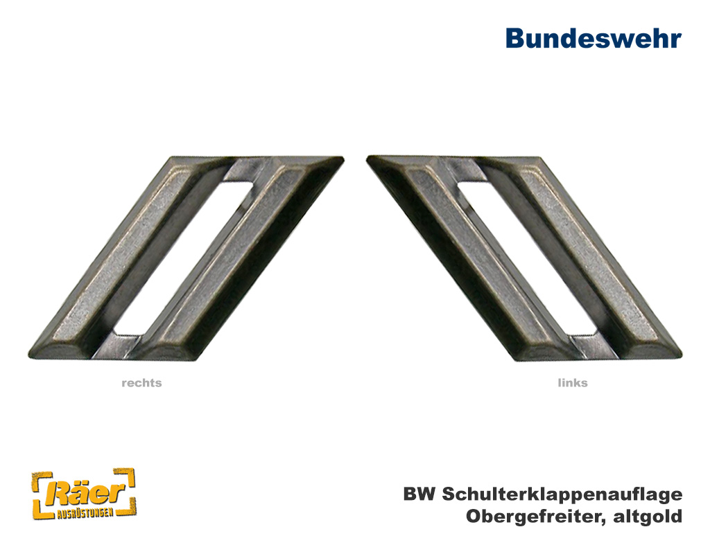 BW Dienstgrad "Obergefreiter", Metall altgold   A