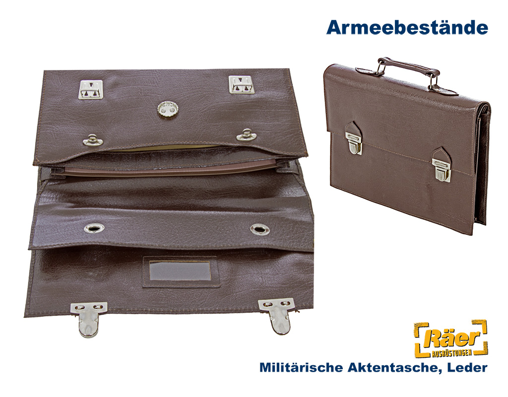 Militärische Aktentasche, Leder    A/B