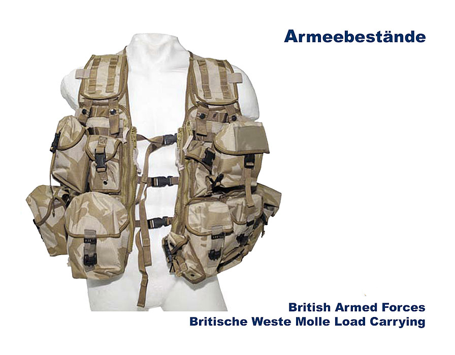 Britische Weste Molle Load Carrying, desert    B