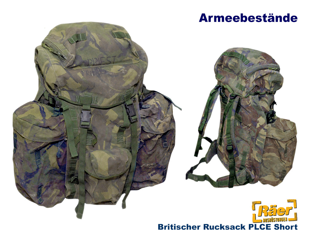 Britischer Rucksack PLCE Short,Seitentaschen,DPM B