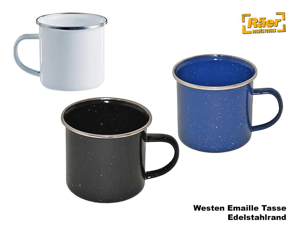 Western Emaille Kaffeetasse 350 ml, V2A-Rand    A