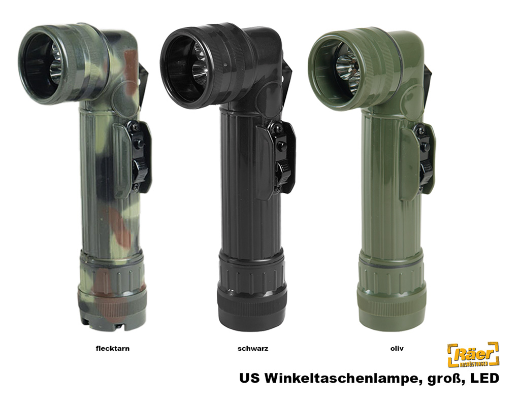 US Winkeltaschenlampe groß, LED extra hell... A