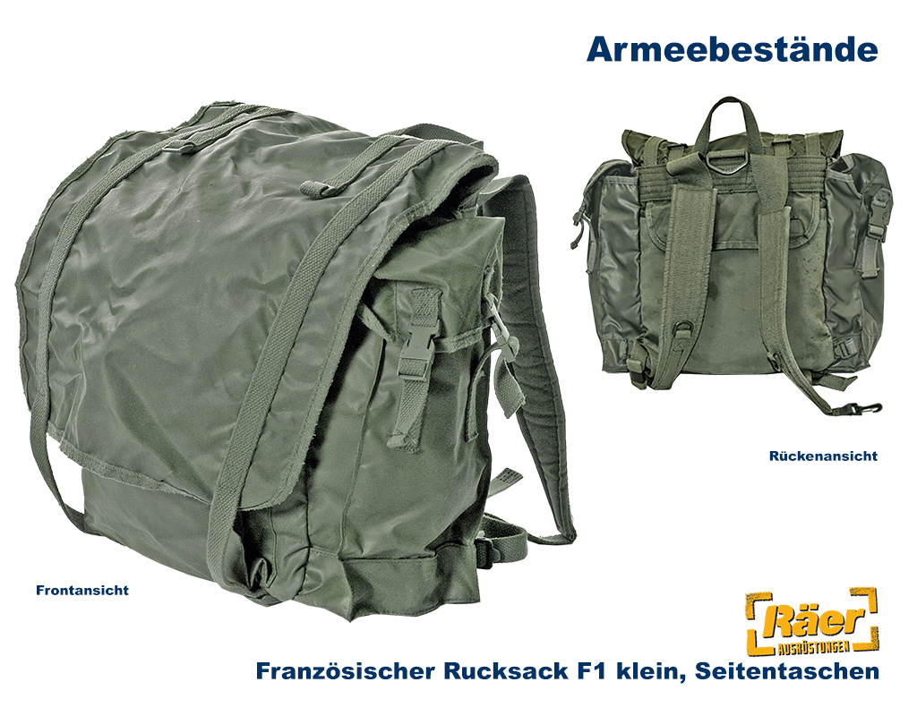 Französischer Rucksack F1 klein m. Seitentaschen B