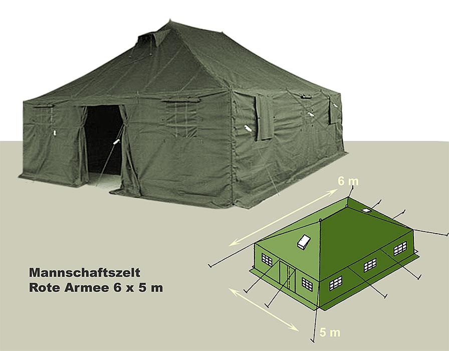 Armee Mannschaftszelt 6 x 5 m    A