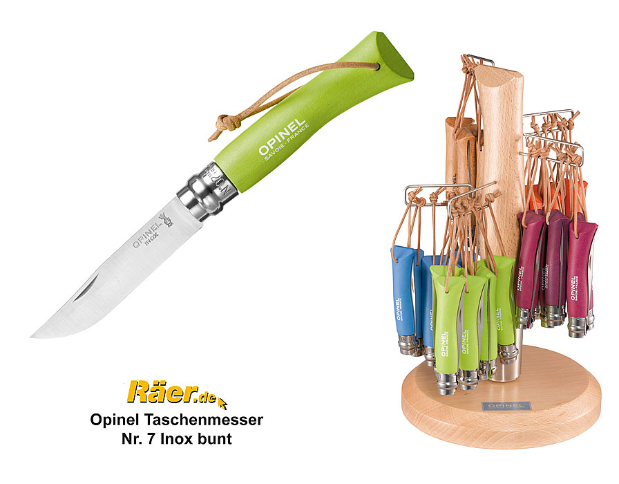 Opinel Taschenmesser, Edelstahlkl., Lederriemen  A