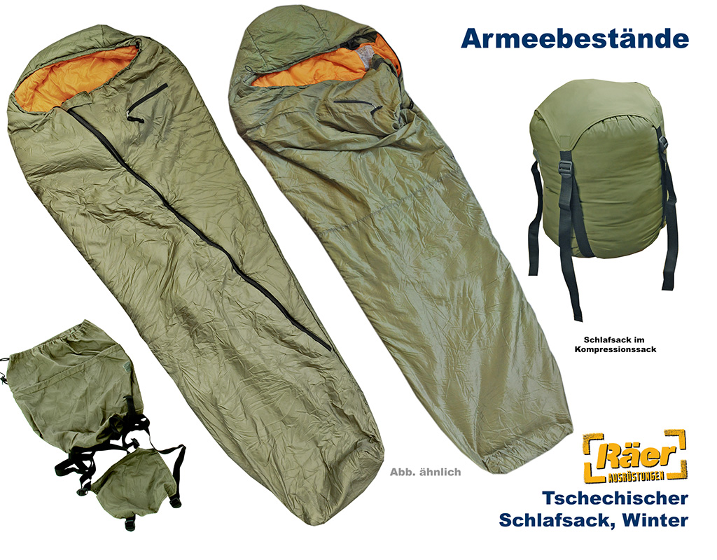 Tschechischer Schlafsack Winter, mit Packsack    B