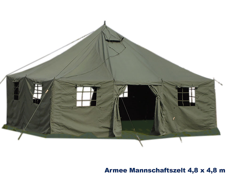 Armee Mannschaftszelt 4,8 x 4,8 m    A