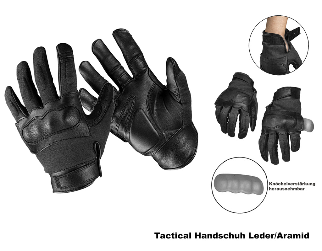 Mil-Tec Tactical Handschuhe Leder/Aramid    A