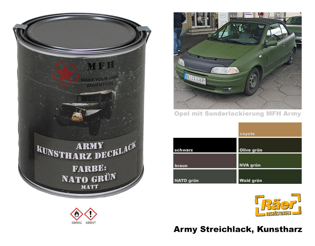 MFH Armee Streichlack matt, 1000 ml Farbdose    A