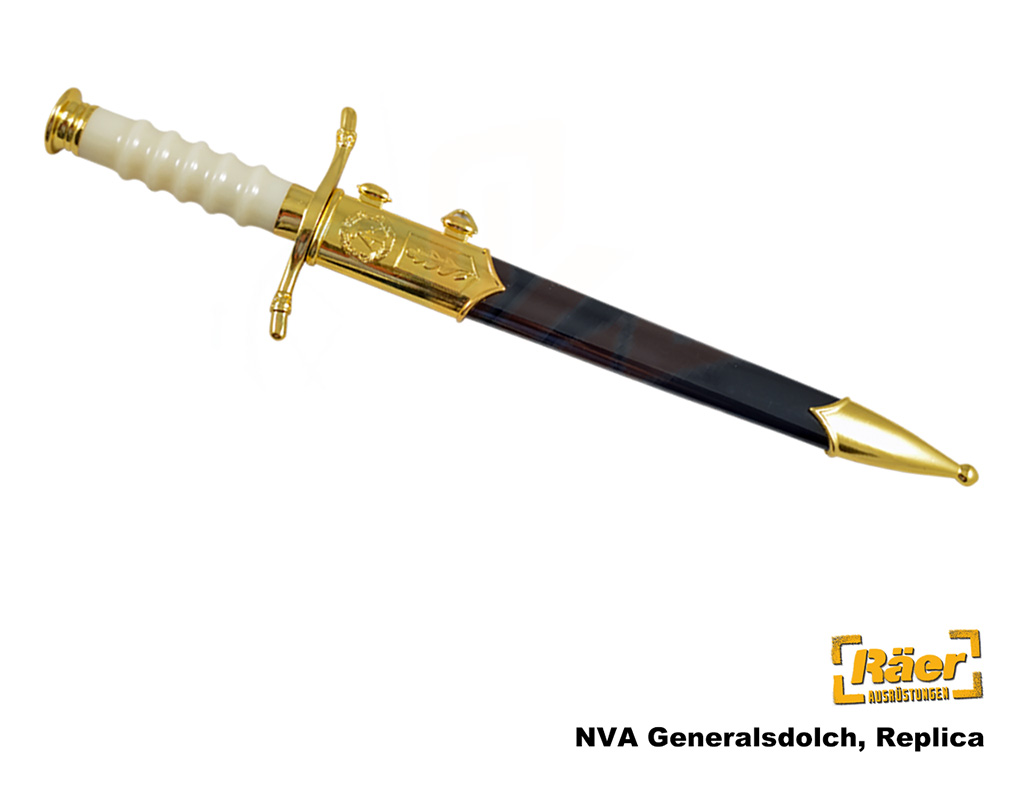 NVA Generalsdolch m. Scheide, goldfarben    A