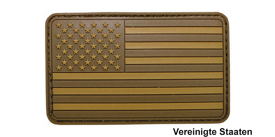 3D Klettabzeichen Flagge 8x5 cm, coyote... A