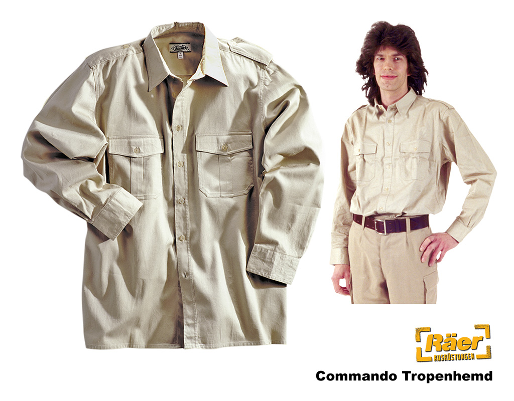 Commando Tropenhemd 1/1Arm, 100% Baumwolle    A