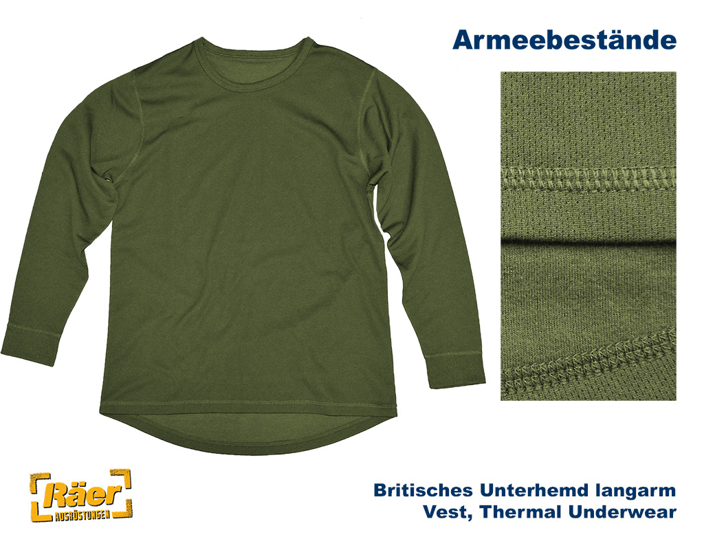 Britisches Unterhemd, Thermal Underwear, oliv.. B