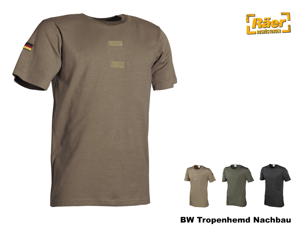 BW Tropenhemd T-Shirt m. Klett, Import    A