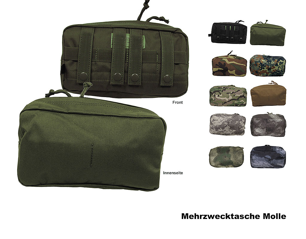 Mehrzwecktasche groß, Molle, Modular System A, oliv, 000