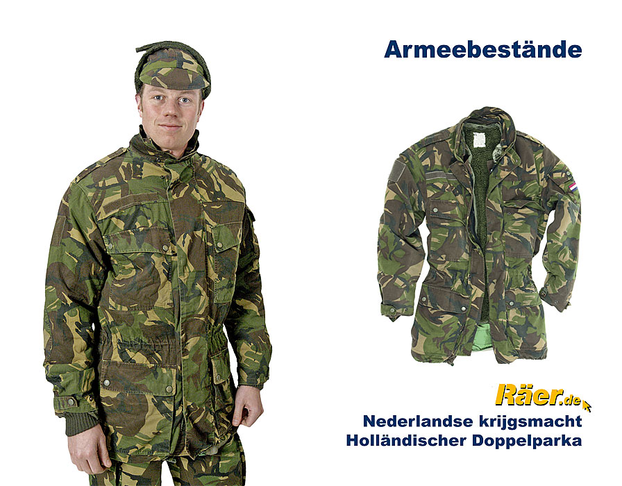 Holländischer Doppelparka, Webpelz + Laminatf... B