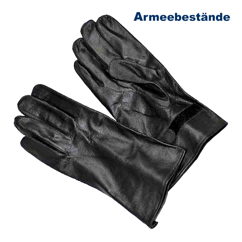 Französische Lederhandschuhe, schwarz    A/B