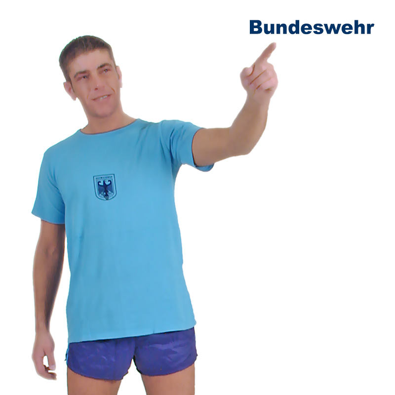 BW Sporthemd m. Adler, blau, ungestempelt    B