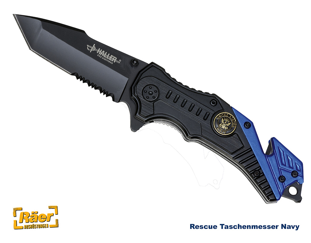 RescueTaschenmesser Navy, schwarz/blau    A