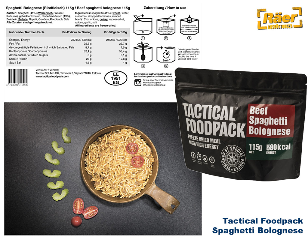 Tactical Foodpack Beef Spaghetti Bolognese    A