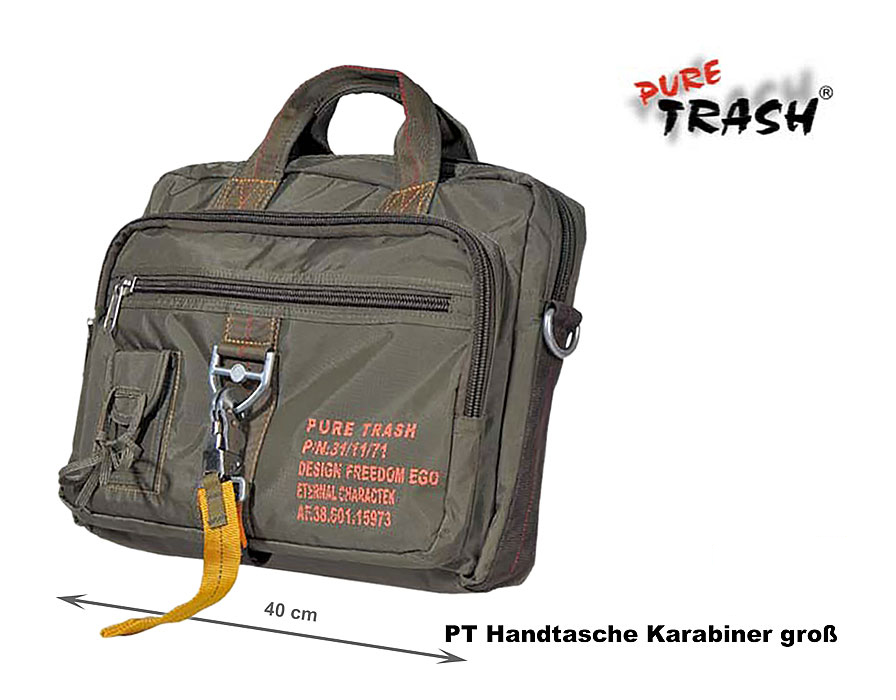 Armee Handtasche groß "Pure Trash", Karabiner   A