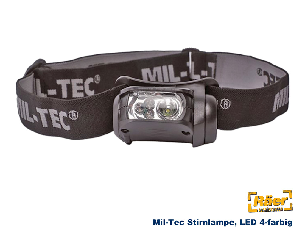 Mil-Tec Stirnlampe LED 4-farbig