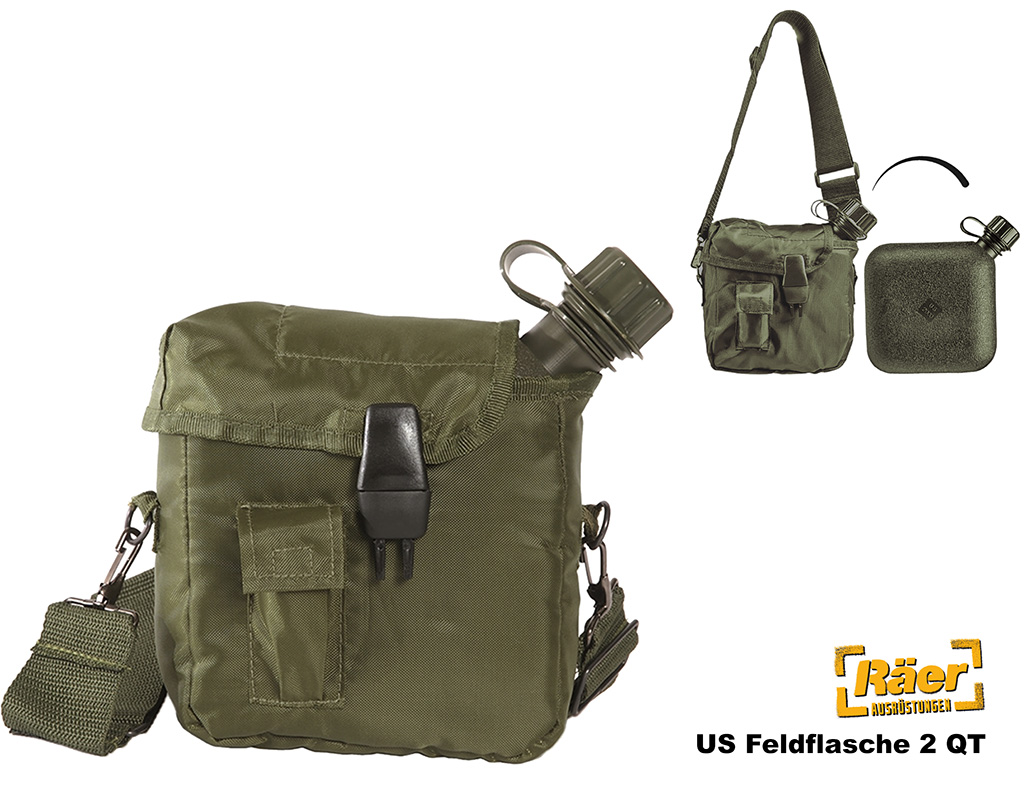 US Feldflasche 2QT, mit Hülle    A