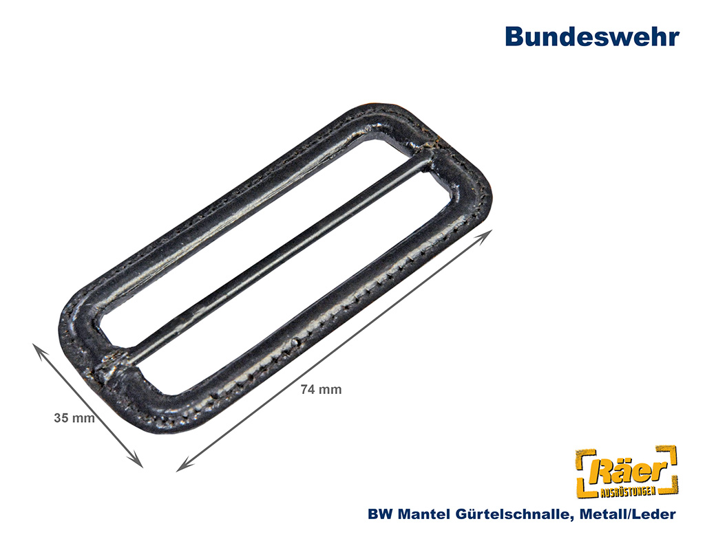 BW Gürtelschnalle, Leder bezogen    A/B