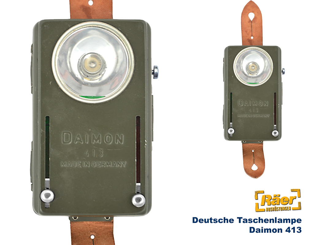Deutsche Taschenlampe Daimon 413, oliv    B