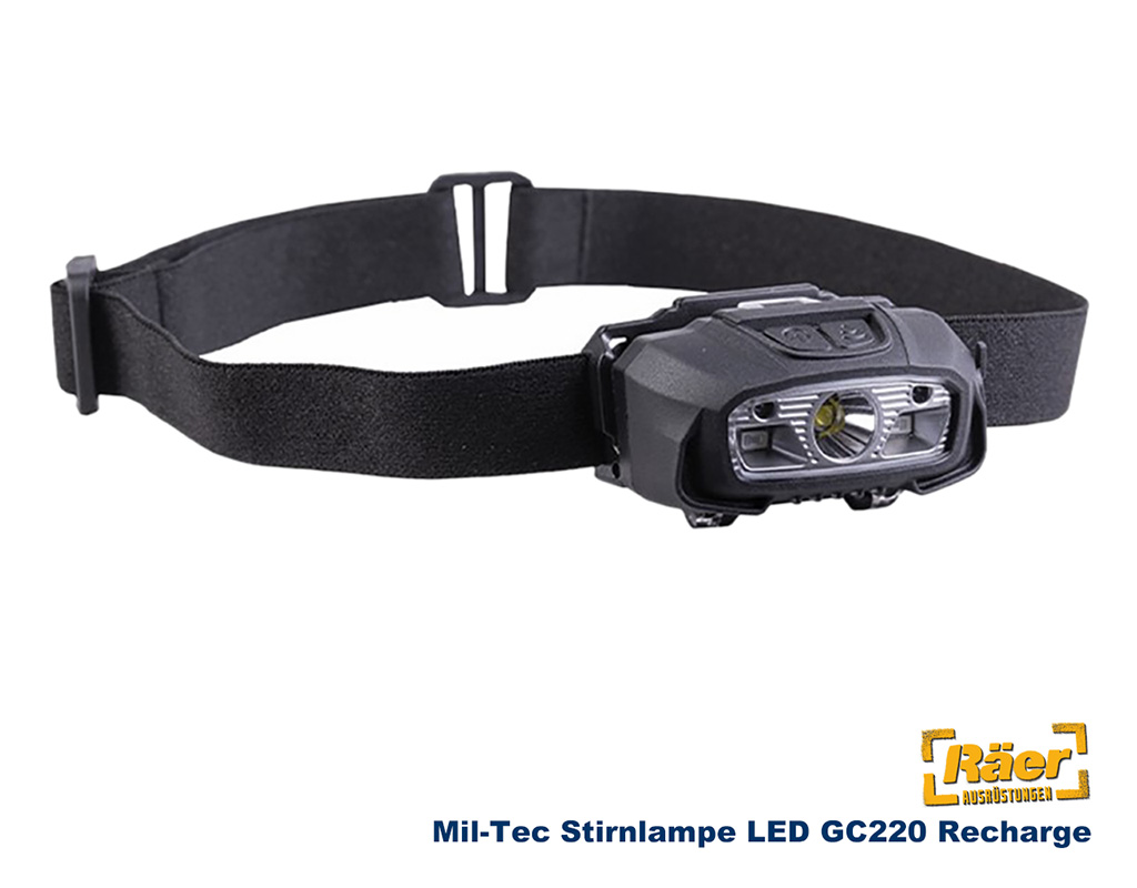 Mil-Tec Stirnlampe LED GC220 Recharge