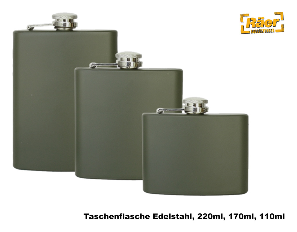 Taschenflasche ("Flachmann"), oliv    A