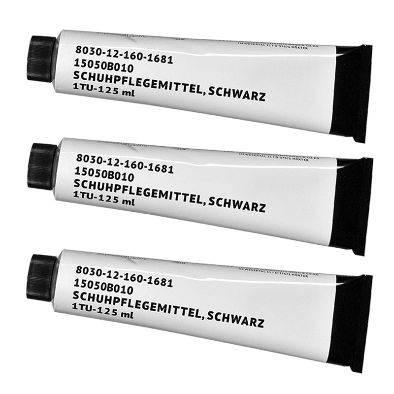 3 x BW Lederpflegemittel, 125 ml, schwarz, HSL   A