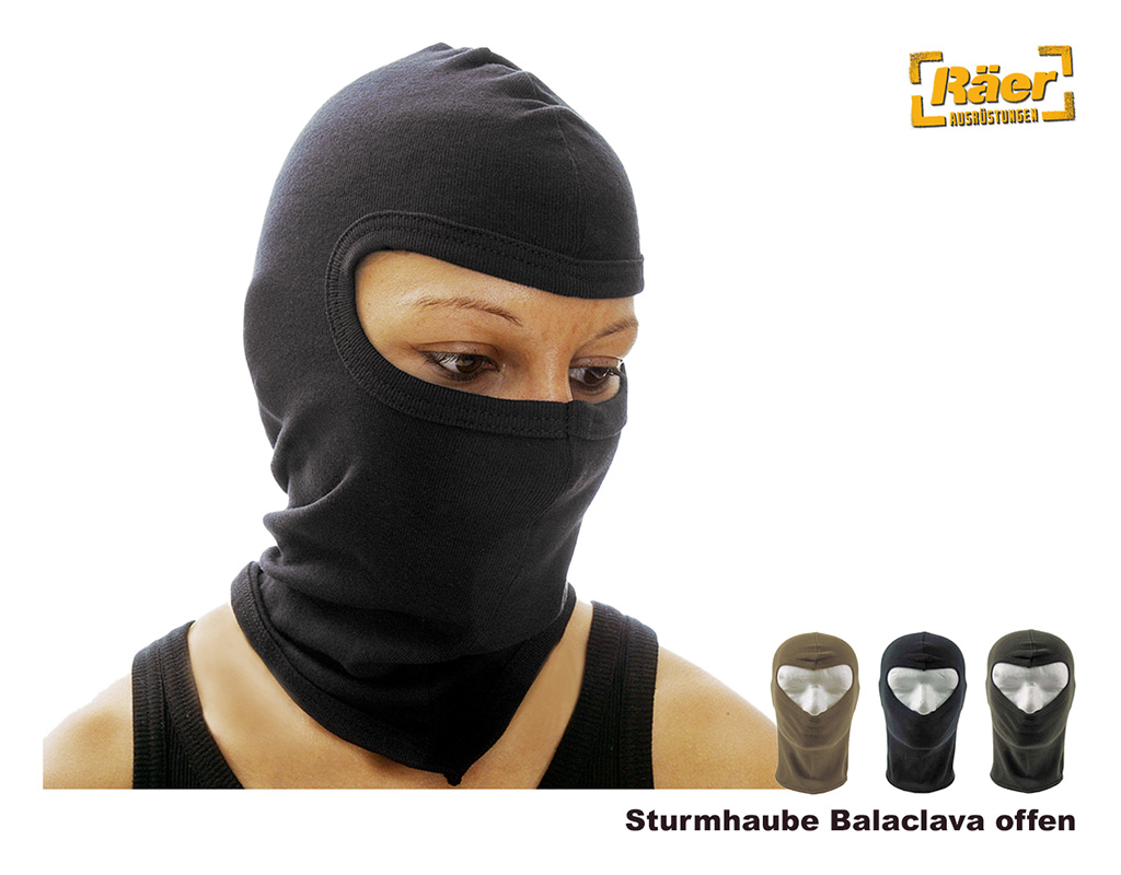 Sturmhaube - Balaclava, Baumwolle, offen    A