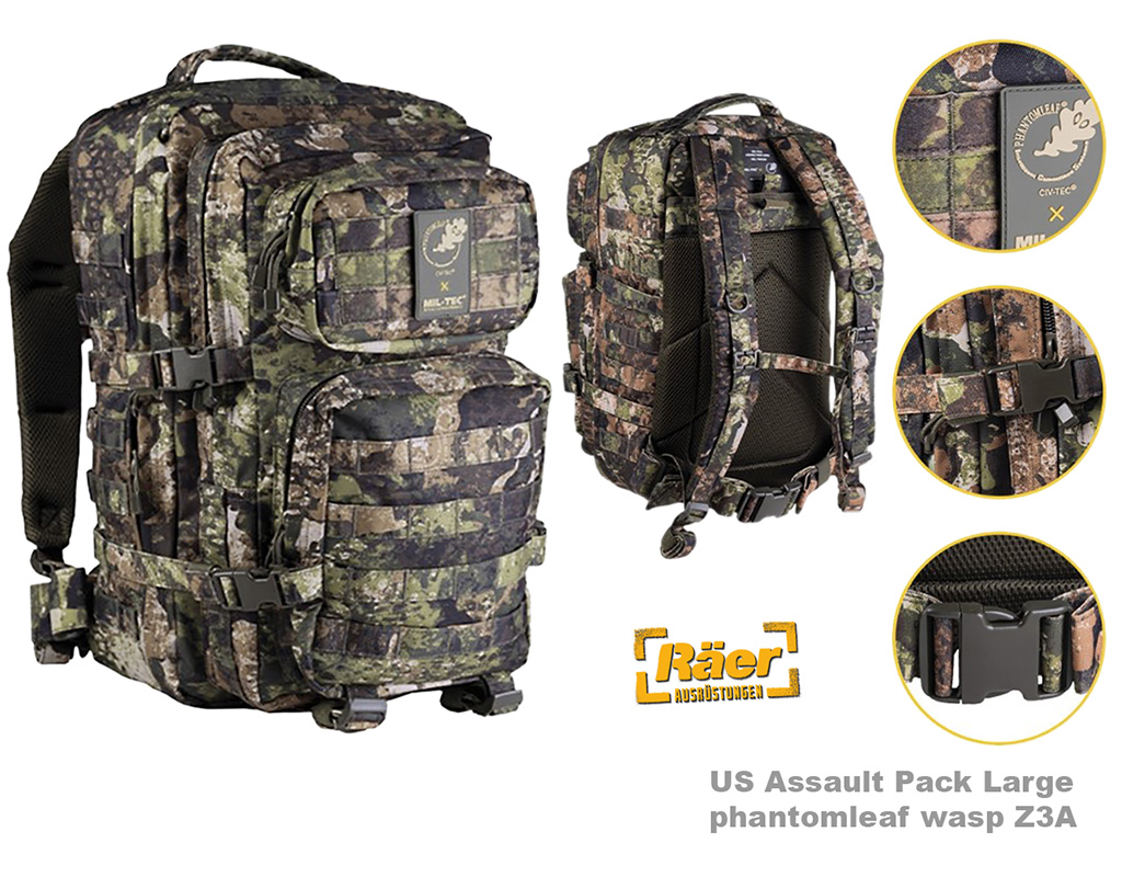 US Assault Pack 2, LG, 36 L Rucksack, WASP   A
