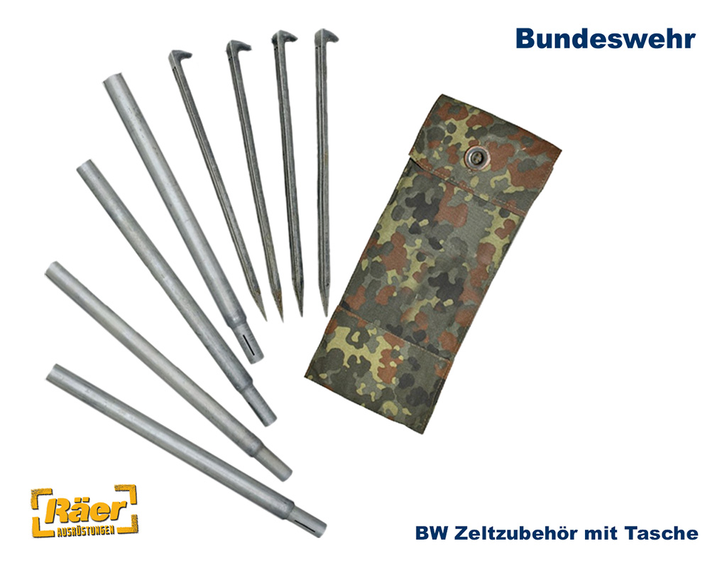 BW Zeltbesteck - Zeltstab, Heringe, Tasche, HSL  B