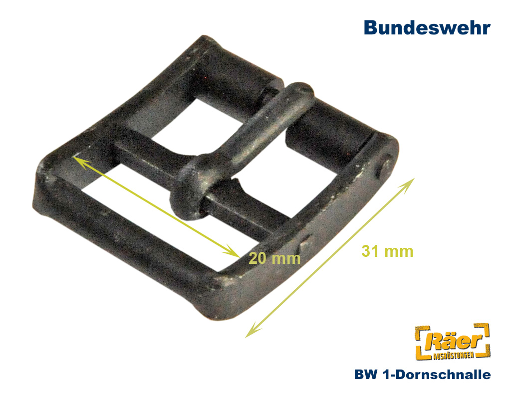 BW 1-Dornschnalle 20mm (Schaftstiefel Riegel) A/B