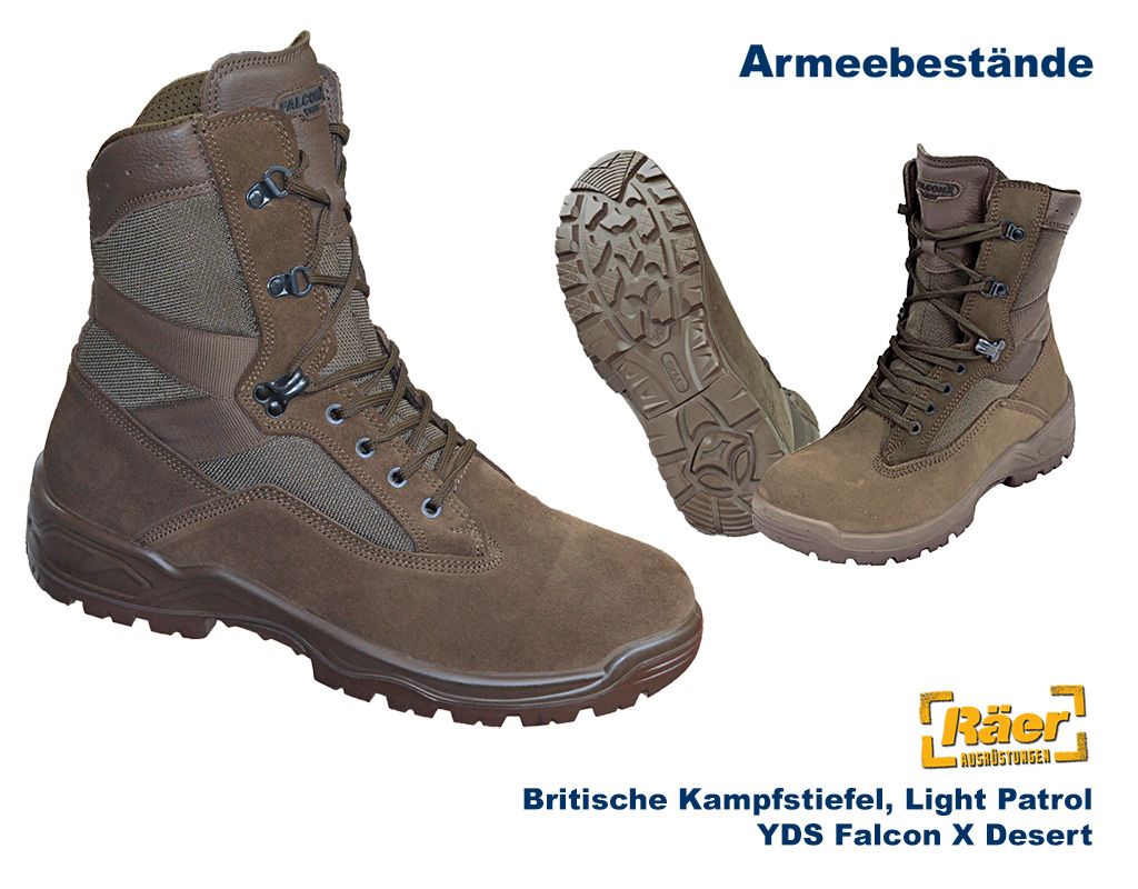 Britischer Kampfstiefel Falcon X Desert, YDS    A