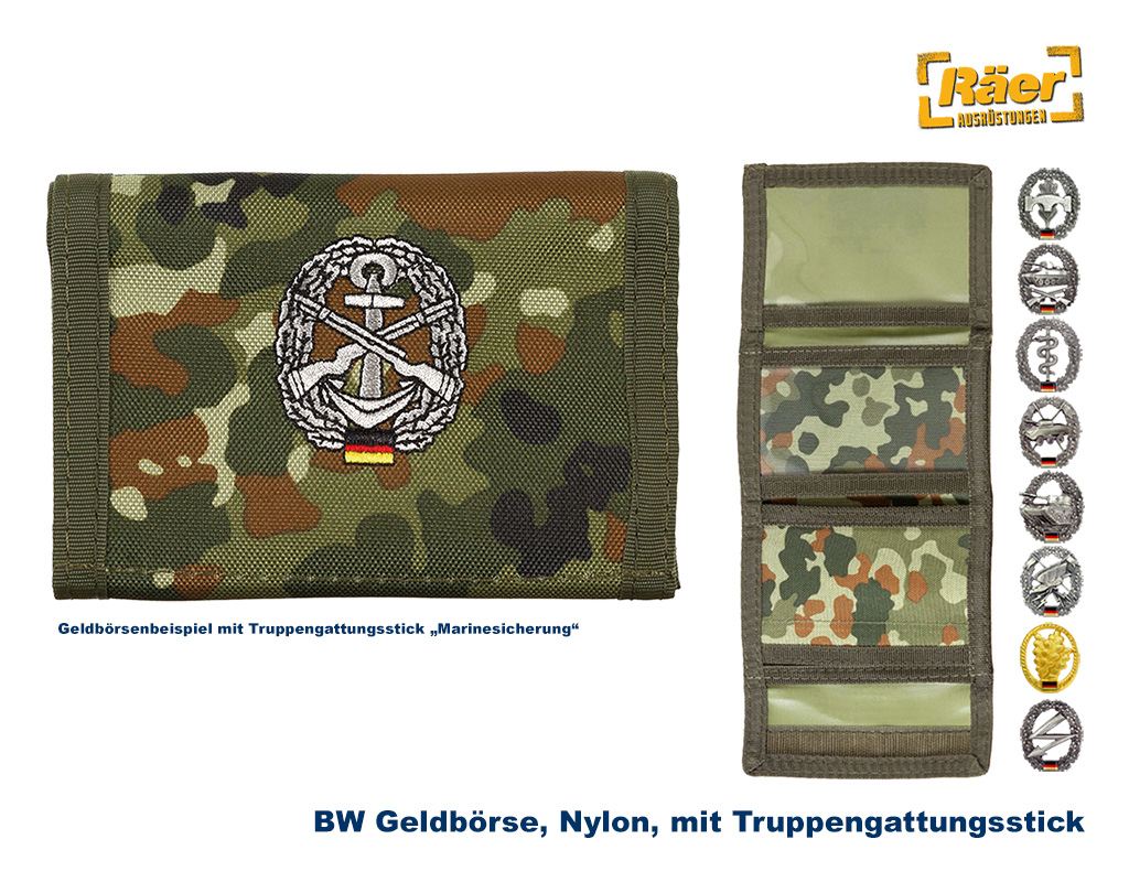 Geldbörse m. Barettabzeichen - BW-flecktarn    A