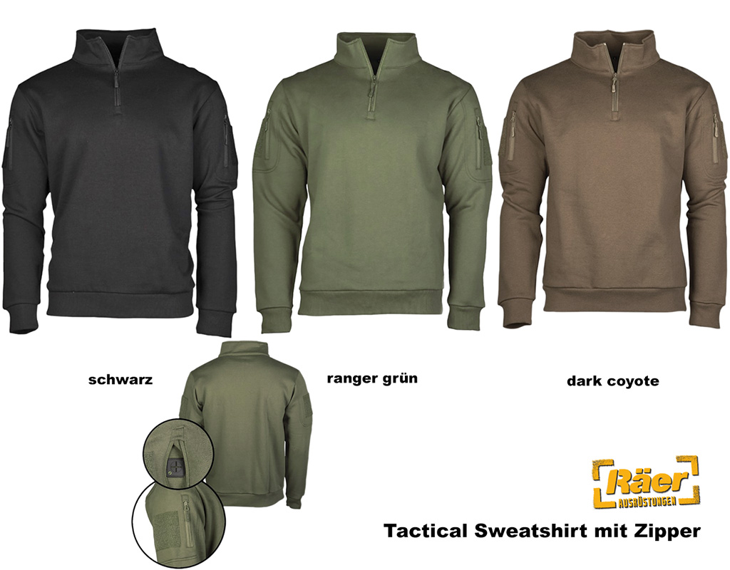 Tactical Sweatshirt m. Zipper    A